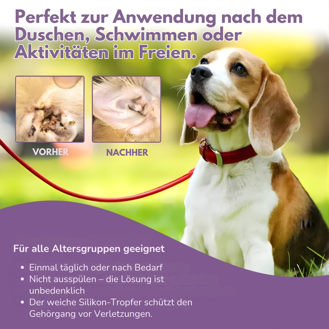 EarCleansing™ – Anti-Juckreiz, Antimikrobiell, Geruchsfreies Ohrpflegeprodukt für Hunde