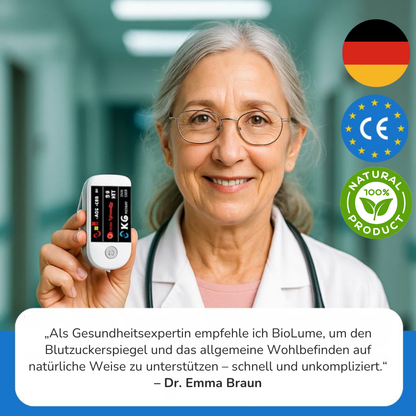 BioLume™ Glukose-Tracker | 99 % Genauigkeit, schmerzfreie Blutzuckerkontrolle